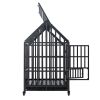 Heavy Duty Dog Cage pet Crate with Roof & window on roof