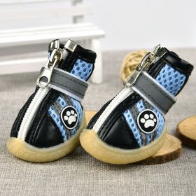 Sandwich Mesh Dog Shoes Breathable Reflective (Option: Blue-2 Yards)