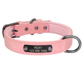 Engraved Lettering On The Neck Ring Of Dogs And Cats To Prevent Loss (Option: Pink-S)