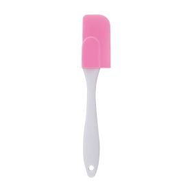 White Handle Silicone Cake Split Small Scraper (Color: Pink)