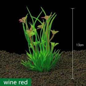 Fish Tank Decoration Simulation Water Plant Aquarium Landscaping Plastic (Option: Wine Red-1pcs)