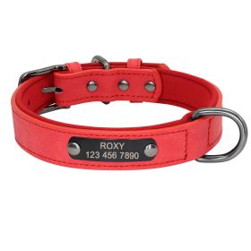 Engraved Lettering On The Neck Ring Of Dogs And Cats To Prevent Loss (Option: Red-XS)