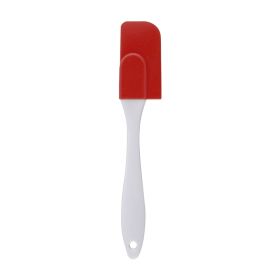 White Handle Silicone Cake Split Small Scraper (Color: Red)