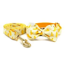 Yellow Banana Dog Traction Rope (Option: Bow tie and collar-XL)