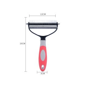 Dog And Cat Dual Purpose Combs For Removing Floating Hair And Dead Knots (Option: Pink-L)