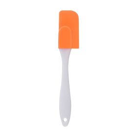 White Handle Silicone Cake Split Small Scraper (Color: Orange)