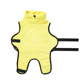 Pet Towel Thick Microfiber Absorbent Bathrobe (Option: Yellow-S)