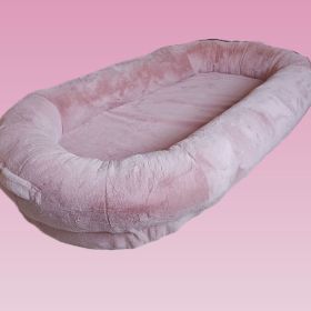 Oversized Person Dog Bed Removable And Washable (Option: Coral Pink Regular-100x70x30CM)