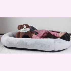 Oversized Person Dog Bed Removable And Washable (Option: Gradient Gray Regular-100x70x30CM)