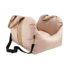 Detachable And Washable Portable Car Seat Four Seasons Pet Carrier (Option: Beige-52x52x44cm)