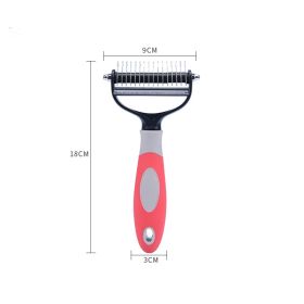 Dog And Cat Dual Purpose Combs For Removing Floating Hair And Dead Knots (Option: Pink-S)