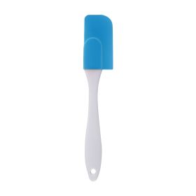 White Handle Silicone Cake Split Small Scraper (Color: Blue)