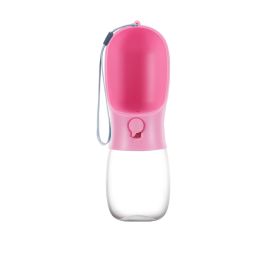 Large Capacity Outdoor Portable Travel Pet Water Bottle (Option: Pink-300ml)