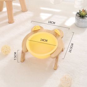 Cervical Spine Tilt Ceramic Cat Basin (Option: Yellow-Single bowl)