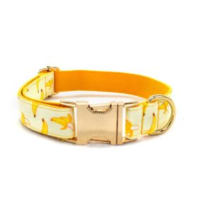 Tow Rope Collar Pet Supplies Gold Metal Buckle (Option: Yellow-Dog pen-XL)