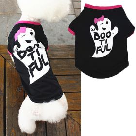 Halloween Pet Dog Holiday Pumpkin Skull Teddy Funny T-Shirt (size: L)