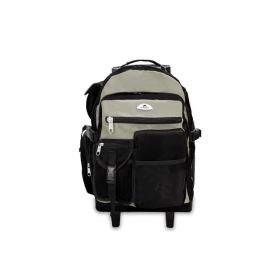 Unisex Deluxe Backpack On Wheels 13.5"x 18.5"x 7" (actual_color: grayblack)