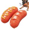 2023 New Sausage Dog Chew Toys TPR Indestructible Dog Toothbrush Toy Squeaky Fun Interactive Dog Toy for Small Medium Large Dogs