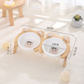 Cervical Spine Tilt Ceramic Cat Basin (Option: Shorthair cat-Double bowl)