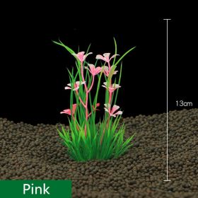 Fish Tank Decoration Simulation Water Plant Aquarium Landscaping Plastic (Option: Pink-1pcs)