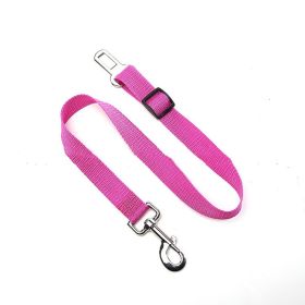 Retractable Pet Car Safety Belt Traction Rope (Option: Purple-2.5x70cm)