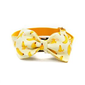 Tow Rope Collar Pet Supplies Gold Metal Buckle (Option: Yellow-Bow Knot Dog Pole-S)