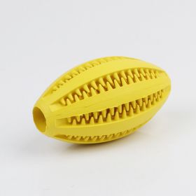 Dog Toy Pet Chewing Molars Teeth Cleaning Olive Watermelon Ball Puzzle Toy (Option: Yellow-9CM)