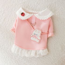 Dog Carrot Rabbit Lapel Sweater Thin Clothes (Option: Pink Rabbit-M)