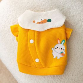 Dog Carrot Rabbit Lapel Sweater Thin Clothes (Option: Yellow Bunny-L)