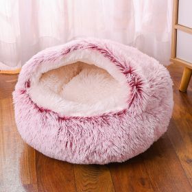 Waterproof Dog Kennel Warm Room Semi Enclosed (Option: Gradual Rose Powder-70cm)